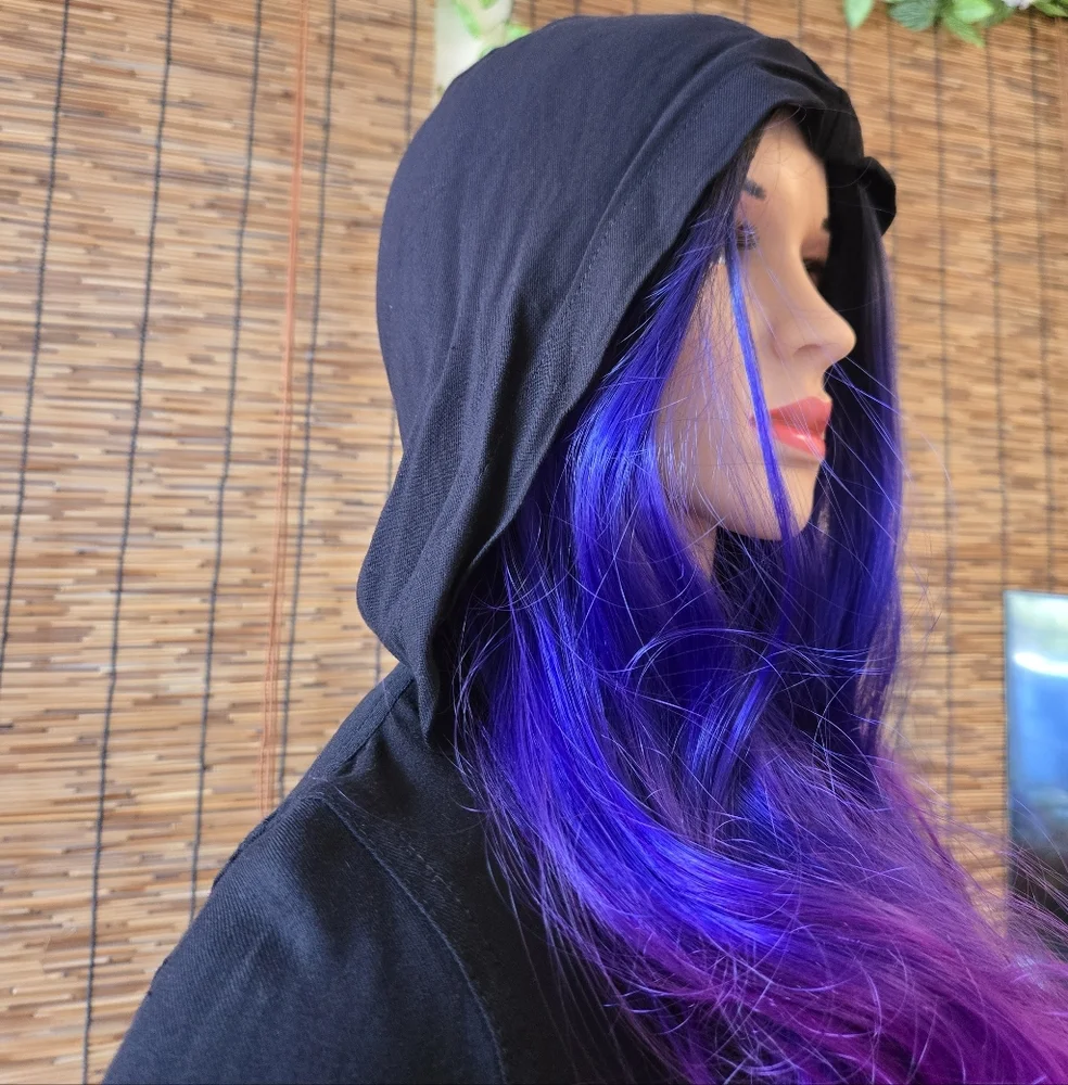 Love Tree Retro Goth Zip Up Hooded Tab Sleeve Dress Or Jacket